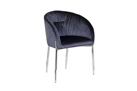 Стул мягкий со спинкой и подлокотниками темно-синий 83 см