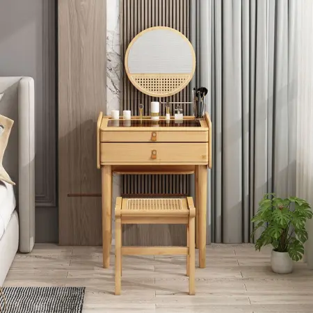 Туалетный столик с ящиками со стеклянной столешницей Твигги