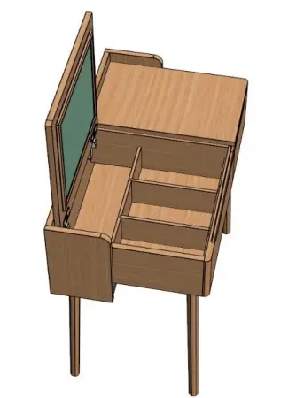 Косметический столик с откидной крышкой,с ящиками Твигги