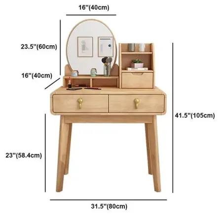 Туалетный столик с ящиками, полочками и зеркалом Твигги