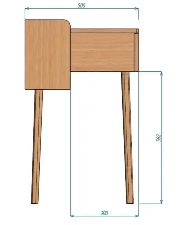 Косметический столик с откидной крышкой,с ящиками Твигги