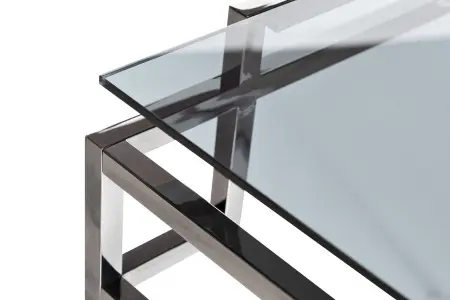 Стол журнальный темн.стекло/темн.хром 60х60х60см