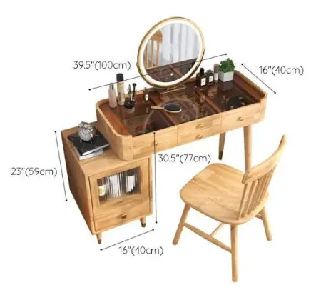 Туалетный стол с ящиками, с тумбой Твигги