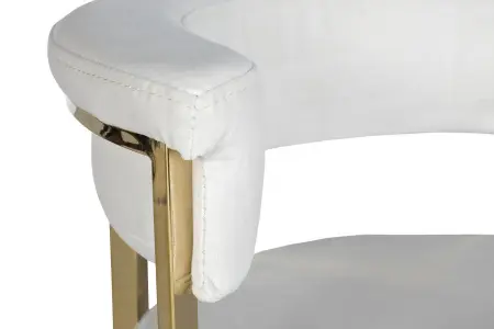 Стул барный, велюр светло-серый/золото 49х55х85