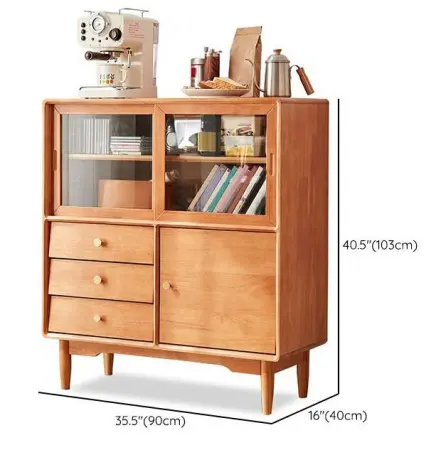 Шкаф сервант стеклянный с ящиками Твигги