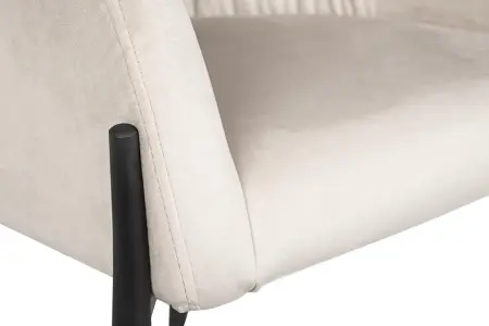 Стул мягкий со спинкой и подлокотниками светло-бежевый 83 см