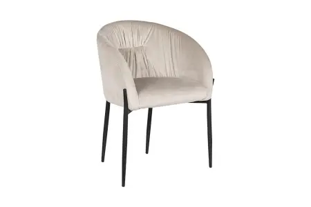 Стул мягкий со спинкой и подлокотниками светло-бежевый 83 см