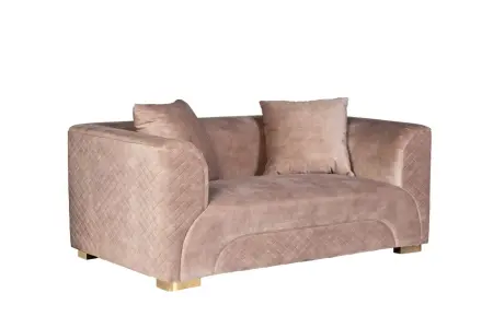 Диван двухместный велюр бежевый 185х105х76см