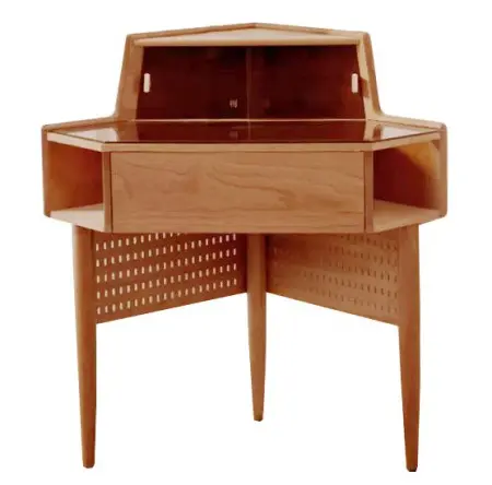 Туалетный столик угловой со стеклянной столешницей Твигги