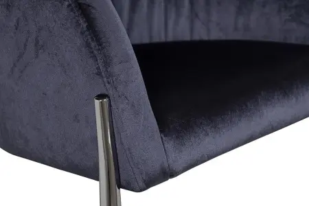 Стул мягкий со спинкой и подлокотниками темно-синий 83 см