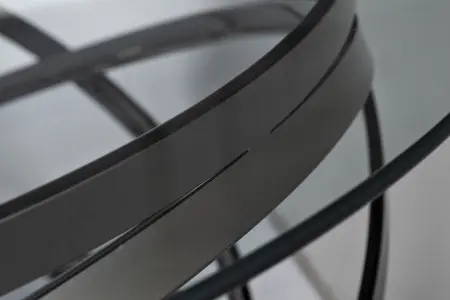 Стол журнальный стекло прозр/темн.хром d120х40см