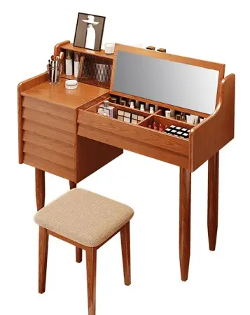 Туалетный столик тумбой, ящиком и зеркалом Твигги