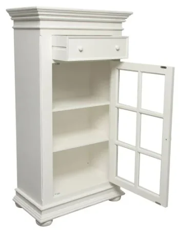 Шкаф стеклянный с ящиком маленький Нордик