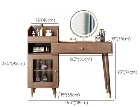 Туалетный столик с ящиком и тумбой Твигги