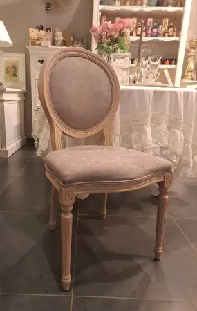 Стул с овальной спинкой МедальонТКАНЬ: Кат. A VELVET VL-96; СВЕТЛЫЙ ДУБ