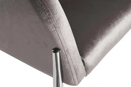 Стул велюр серо-бежевый/хром 53х62х83см