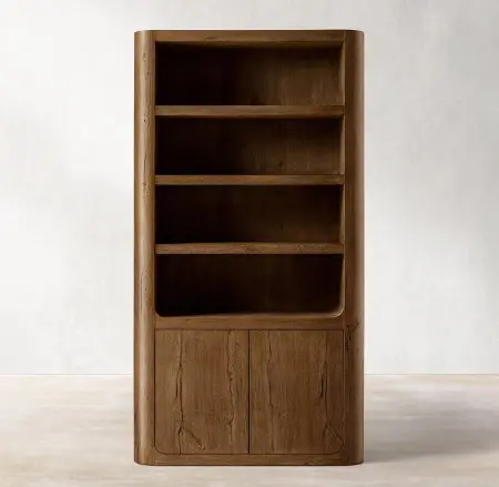 минималистичный шкаф из дерева с полками Осло