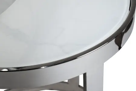 Столы журнальные (набор из 2шт) стекло мрам/хром d60х60/d46х50