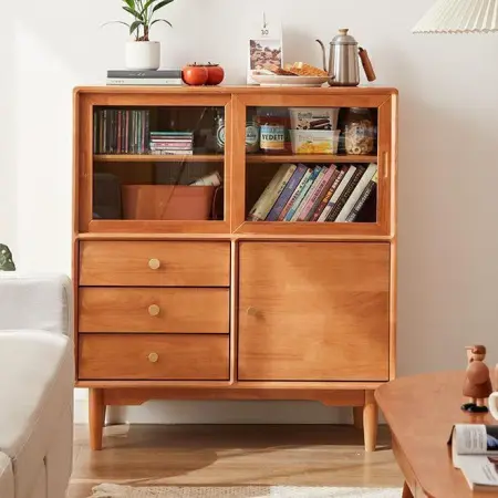 Шкаф сервант стеклянный с ящиками Твигги