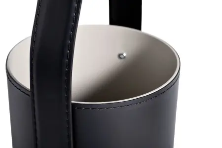 Приставной столик круглый черно-белый с корзиной 45 см