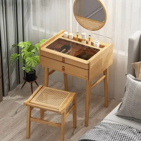 Туалетный столик с ящиками со стеклянной столешницей Твигги