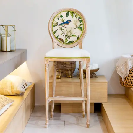 Барный стул «Цветущая аристократка» (лайт голд), версия 2