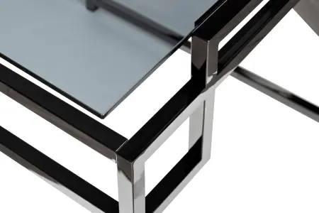Стол журнальный темн.стекло/темн.хром 60х60х60см