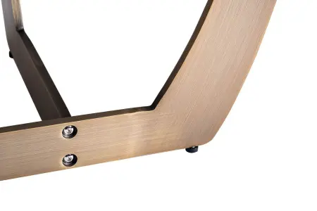 Приставной столик квадратный серый с основанием желтая медь 60 см Space