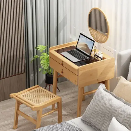 Туалетный столик с ящиками со стеклянной столешницей Твигги