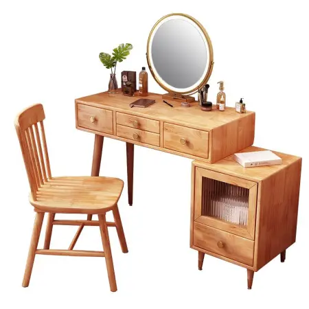 Туалетный столик с ящиками и тумбой со стеклянной дверцей Твигги