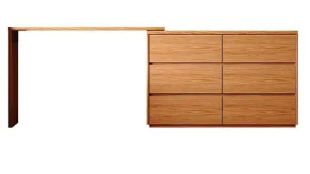 Туалетный столик из массива дерева с тумбой на 6 ящиков Твигги