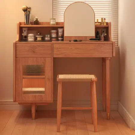 Туалетный столик с 2 выдвижными ящиками и зеркалом Твигги