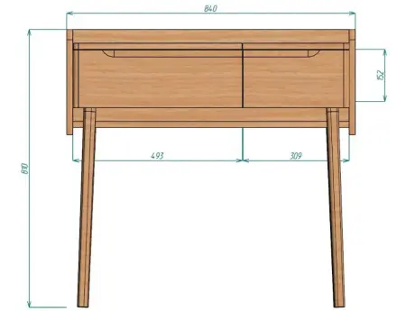 Косметический столик с откидной крышкой,с ящиками Твигги