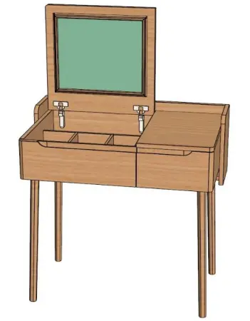 Косметический столик с откидной крышкой,с ящиками Твигги