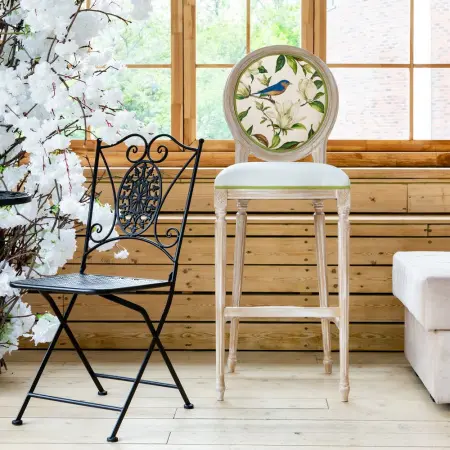 Барный стул «Цветущая аристократка» (лайт голд), версия 2