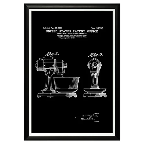 Арт-постер «Патент Герберта Джонстона на миксер Kitchen Aid»
