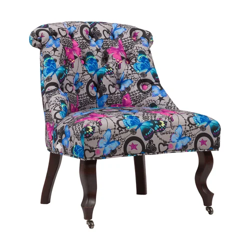 Кресло мягкое с рисунком бабочки Amelie French Country Chair