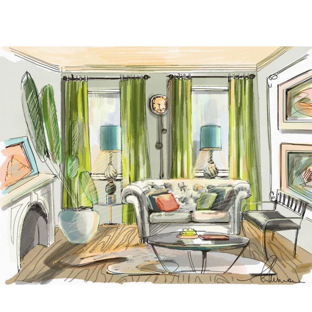 эскиз светлой гостиной с зелеными шторами.jpg