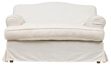 Диван "Ларнака" маленький, белый, лен