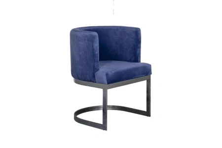 Стул велюр темно-голубой/темный хром 58х59х78см