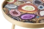 Журнальный столик круглый золото с разноцветной столешницей 60 см Donna