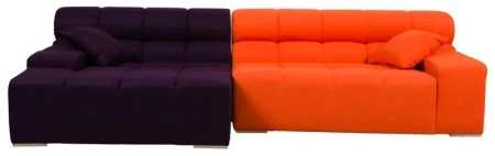 Диван "Палермо" модульный, фиолетовый с оранжевым