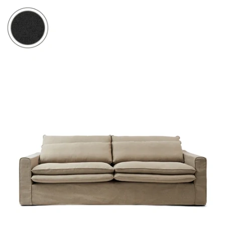 Диван Continental 3,5 мест, ткань оксфорд, базовый черный