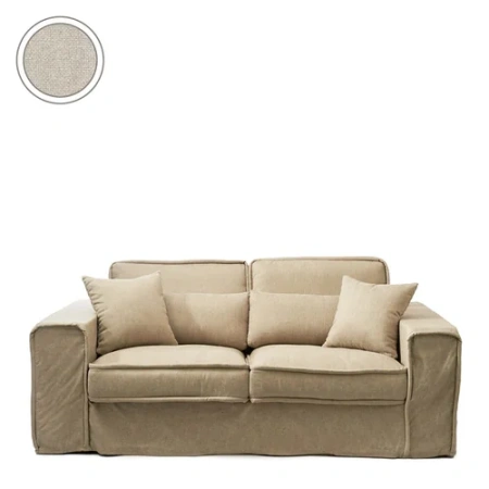Диван Метрополис 2,5 местный, ткань оксфорд, лен фландрия