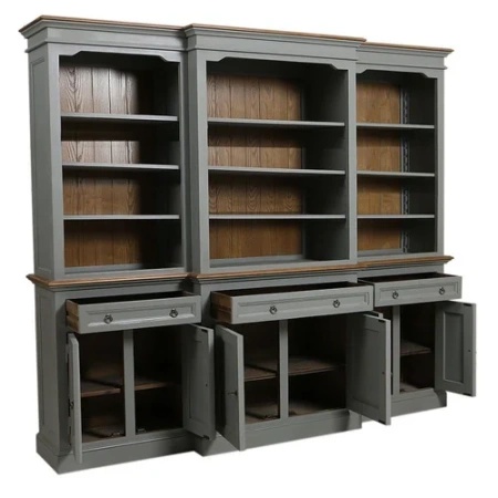 шкаф с открытыми ящиками и книжными полками Директория