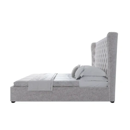 Кровать двуспальная 180х200 см кремовая шерсть Henbord