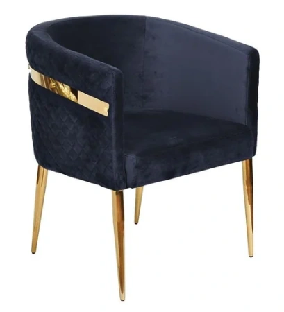 Стул велюр синий/золото 67х69х78см