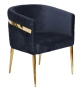Стул велюр синий/золото 67х69х78см