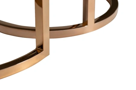 Приставной столик белый мраморный с золотым основанием, 2 штуки