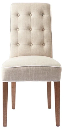 Обеденный стул Кейп Бретон бежевый с белым кантом, лен